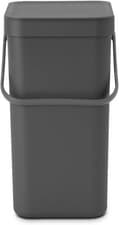 Image of Brabantia Sort & Go Waste Bin 12L (Grey), Space-Efficient Plastic Recycle Conta