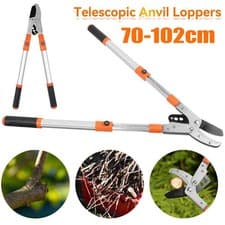 Image of Telescopic Anvil Garden Tree Loppers - Heavy Duty Ratchet Lopper Extendable New