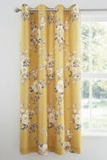 Image of Catherine Lansfield Canterbury Floral 66x72 Inch Lined Eyelet Curtains Two Pane