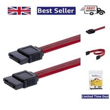 Image of 0.3m Red SATA Cable - Female-to-Female, Ideal for Space-Saving Installations