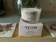 Image of NEOM Wellbeing London HAPPINESS 75g Travel Scented Candle Boxed.