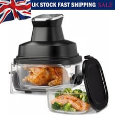 Image of 4.5+4.5L Portable Glass Air Fryer 4 Functions 2x Removable Glass Containers&Lids