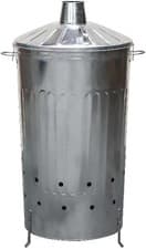 Image of Simpa 180L XXL Galvanised Metal Incinerator - 107cm Tall with Locking Lid