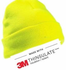 Image of THINSULATE HI VIS Beanie Cap YOKO VIZ Warm Hat Reflective Dayglow Orange Yellow