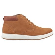 Image of Hush Puppies Bronko Mens Casual Fashion Leather Chukka Boots Tan