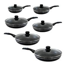 Image of Heavy Duty Frying Pan Non-Stick with Soft Touch Lid for Gas Electric Induction