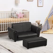 Image of Kids Sofa Set, 2 Seater Children Armchair Furniture with Footrest