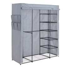 Image of Argos Home Covered Triple Wardrobe with Storage - Grey Any Room