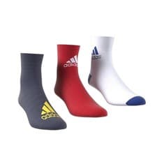Image of Adidas Toddler 3 Pack Crew Socks / White Red Grey / RRP £12