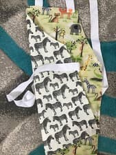 Image of Handmade Childrens Full Bib Apron - Double Sided - Themed