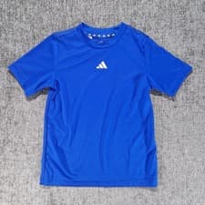 Image of Adidas T Shirt Blue Boys 7-8 Years P2P 13" BNWOT. Aeroready