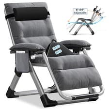 Image of SLSY Zero Gravity Chair 200KG Load Bearing Folding Reclining Padded Chair Chaise