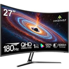 Image of Amzfast 27-Inch Curved Gaming Monitor 180Hz QHD 2560x1440 AMZG27C1Q RRP £150