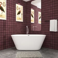 Image of High Quality White Acrylic Bathtub 1500x700mm Modern Freestanding Double Ended