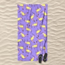 Image of Rick and Morty Aww Geez Pattern Beach Towel