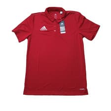 Image of Adidas Core Polo Shirt Mens Small Red Activewear Trefoil Sports Climalite NWT