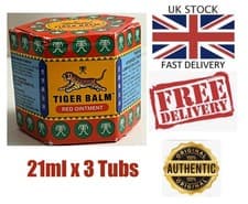 Image of 21ML X 3 TUBS RED BALM TIGER LARGE PAIN RELIEF OINTMENT