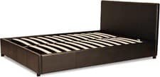 Image of PRADO PLUS 4'6" BED - BROWN PU Ottoman Storage Bed 205cm Length