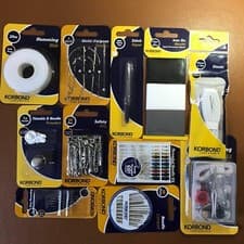 Image of Korbond Care & Repair Sewing Kit Needle Pins Iron On Thimble Hemming Web New