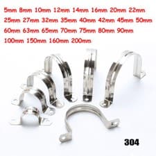Image of 5mm-200mm Stainless Steel Plumbing Pipe Saddle Tube C Clip Clamp Clevis Brackets