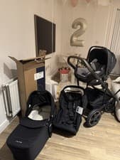 Image of Nuna MIXX Next pushchair, MIXX Next Carrycot Bundle, Caviar, good used condition