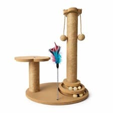Image of Cat Scratching Post & Activity Centre with Toys Sisal Scratcher