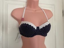 Image of Boux avenue multiway navy mix Limassol spot bandeau bikini top BNWT RRP £32