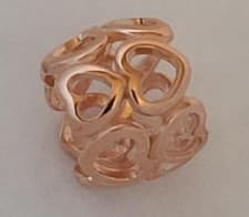 Image of Chamilia ~DELICATE HEARTS~ ROSE GOLD BLUSH SPACER Sterling Bead 2015-0133 $25