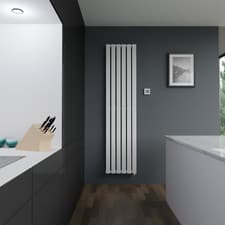 Image of Designer White Electric Vertical Radiators + Heating Element CORWEN (9 Sizes)
