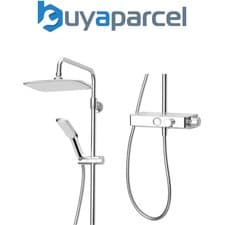 Image of Triton Chrome Thermostatic Bar Mixer Shower Push Button Start + Stylish Shelf