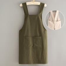 Image of Cotton Cross Back Apron Housework Baking Chef Kitchen Wrap Florist Dress