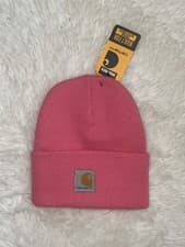 Image of NWT CARHARTT KIDS ACRYLIC BEANIE WATCH HAT PINK LEMONADE CHILD/YOUTH OS