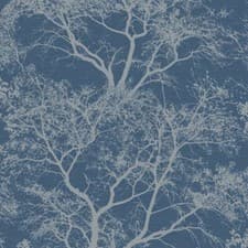 Image of Whispering Trees - Dark Blue - 65402 - Wallpaper