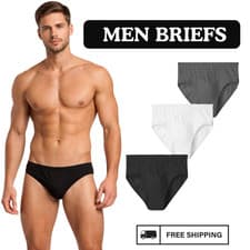 Image of PACK OF 3 6 9 12 MENS BRIEFS SLIPS CLASSIC UNDERWEAR PANTS HIPSTER COTTON S-2XL