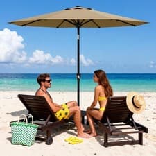 Image of 2.7M Garden Parasol Sun Shade Canopy Patio Outdoor Umbrella Crank Tilt UPF 50+