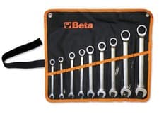 Image of Ratcheting Combination Wrench Set in Wallet 8mm - 19mm - Beta Tools 141/B9