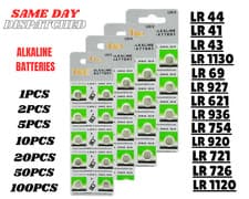 Image of LR44, LR41, LR1130, LR43, LR1120, LR721 1.5V ALKALINE COIN CELL BUTTON BATTERIES