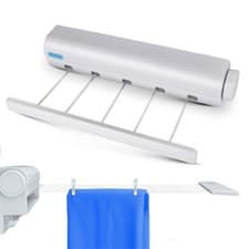 Image of 5 LINE INDOOR RETRACTABLE CLOTHES AIRER WASHING LINE LAUNDRY DRYER WALL MOUNTED