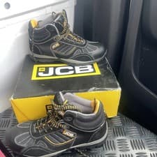 Image of JCB rock hiker Mens Black Work Safety Steel Toe Ankle Boots NEW Size 9