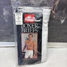 Image of 1996 Hanes X-Large White Boxer Briefs 2 Pack-New Old Stock 40-42
