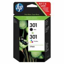 Image of Genuine HP 301 Black & Tri-colour Ink Cartridges N9J72AE pack of 2