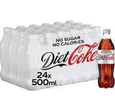 Image of Diet Coke 500ml Bottle Pack of 24 Soft Drinks