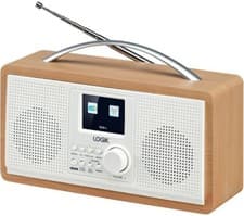Image of LOGIK L45DABW23 PORTABLE DAB+ FM RADIO MAINS OR BATTERY WHITE & BROWN 2.4" TFT