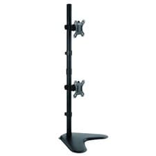 Image of Dual Screen Vertical Monitor Mount Stand PC Computer Up To 32" Swivel Tilt