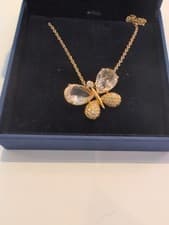 Image of Swarovski  Champagne Aliza Butterfly Yellow Gold Plated Necklace Pendant