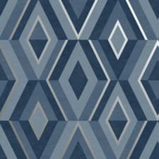 Image of Fine Decor Shard Trellis Navy/Gold Metallic Wallpaper- FD42605