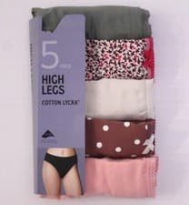 Image of Ex M & S Ladies 5 Pack Cotton Lycra High Legs Briefs Knickers ~ Sizes 10 to 22