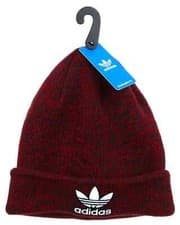 Image of Adidas Trefoil Knit Beanie Hat Cap Red