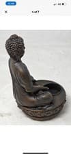Image of Sitting Buddha Tealight Candle Holder Ornament Statue Stone Effect Home / Garden