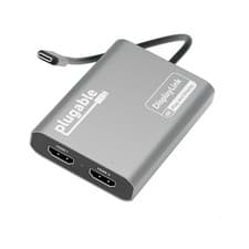 Image of Plugable USB C to HDMI Adapter Dual Monitor 4K 60Hz